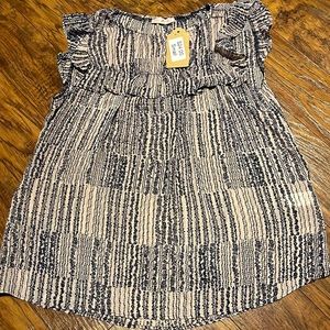 Boutique- Blue/Purple Gold Glitter Sheer Tank - NWT